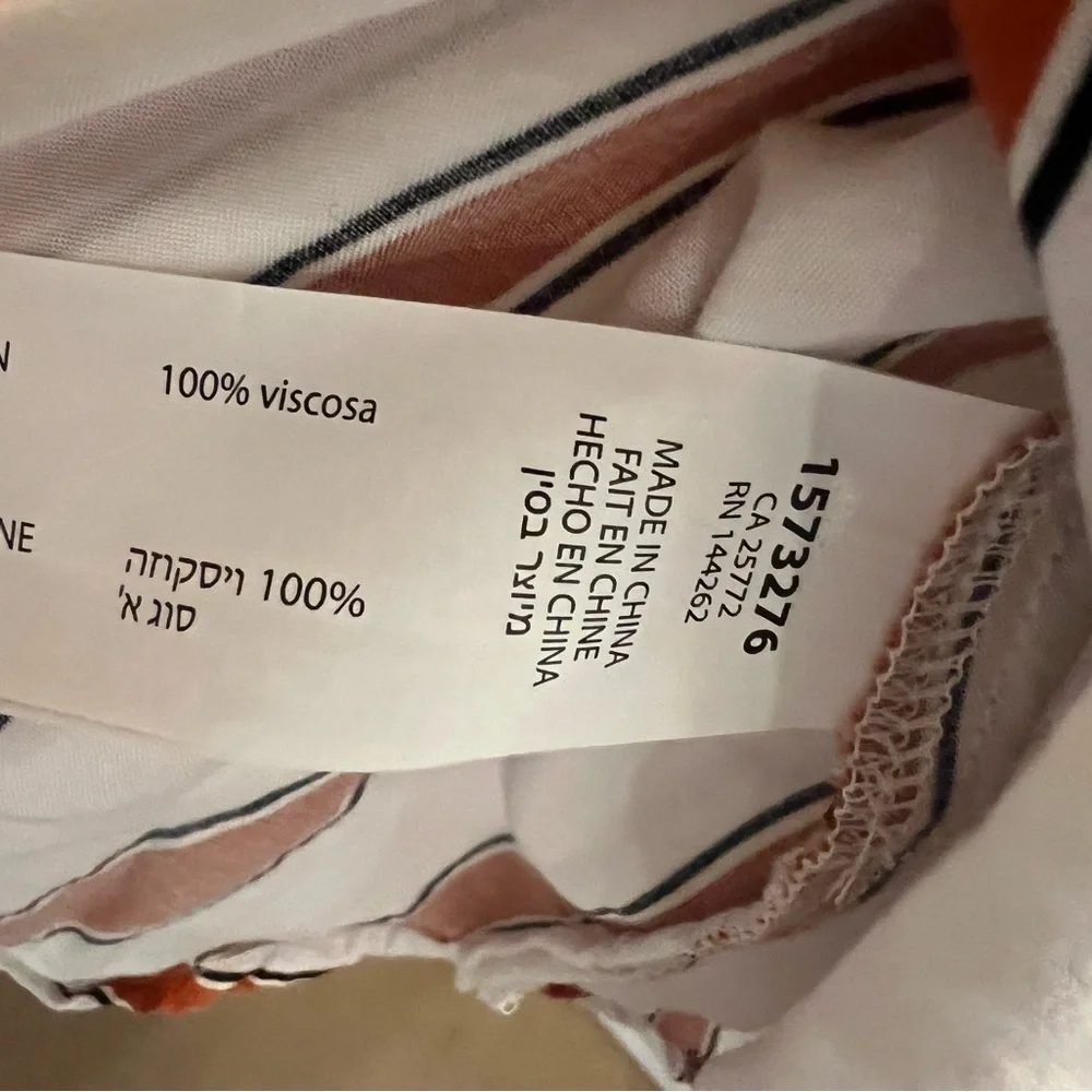 Dex Burnt Orange & White Striped Button-Up Shirt - Picture 3 of 4